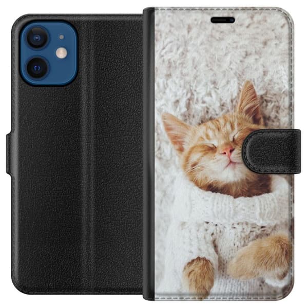 Yhteensopiva Lompakkokotelo Apple iPhone 12 Kitten Neule