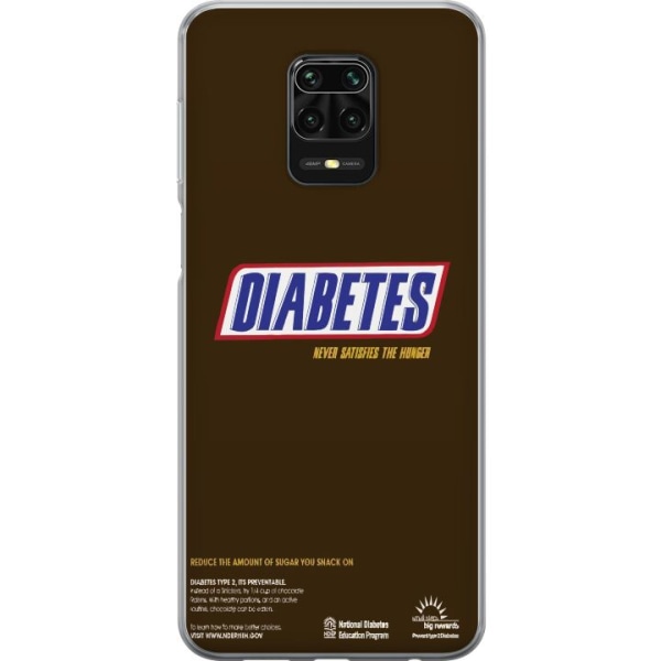 Xiaomi Redmi Note 9S Gennemsigtig cover Diabetes Snickers