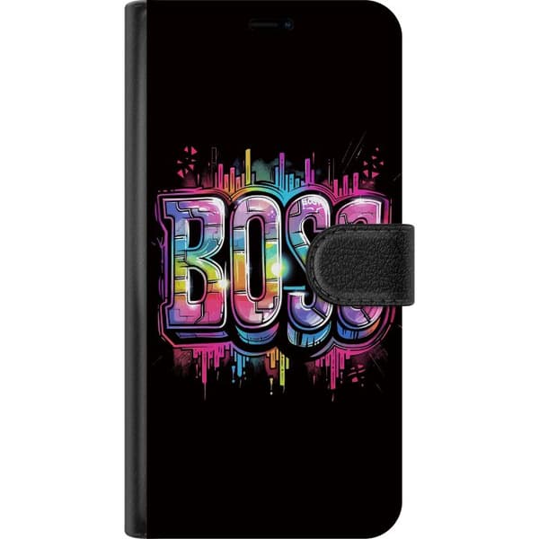 Kompatibelt Lommeboketui til Apple iPhone 12 Boss Typografi i Neonfarger Urban Gatekunst