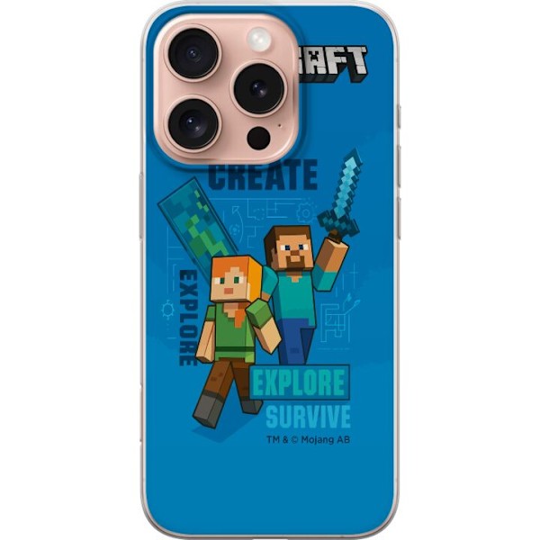 Apple iPhone 16 Pro Läpinäkyvä kuori Minecraft Luolastot