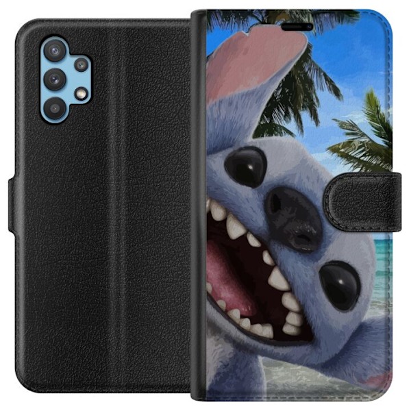 Samsung Galaxy A32 5G Plånboksfodral Stitch mobilskal med Palmer i söt vänskapsdesign