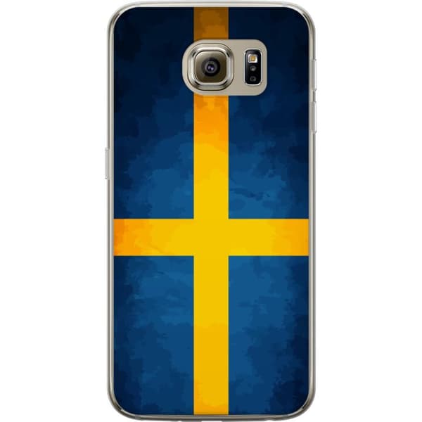 Kompatibelt Mobilskal till Samsung Galaxy S6 Svenska flaggan blå