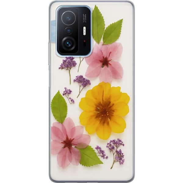 Xiaomi 11T Pro Läpinäkyvä kuori Painetut kukat