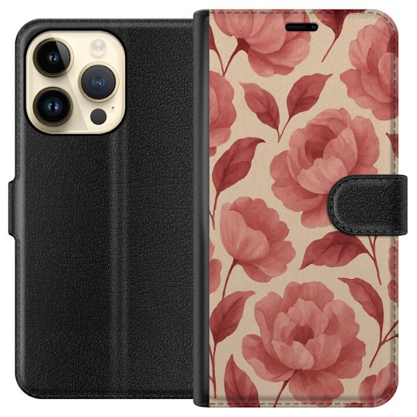 Apple iPhone 14 Pro Lommeboketui Rose Blomst