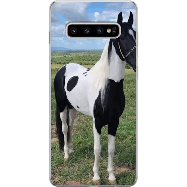 Samsung Galaxy S10+ Läpinäkyvä kuori Hevosen Taika - tyylikäs hevonen rauhallisessa väriskaalassa