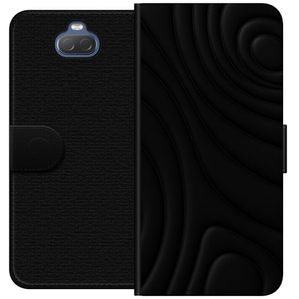 Sony Xperia 10 Tegnebogsetui Sorte Bølger