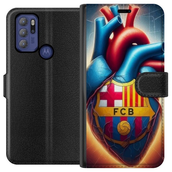 Motorola Moto G60S Lompakkokotelo FCB Sydän