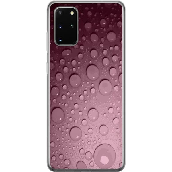 Kompatibelt Mobildeksel til Samsung Galaxy S20+ Abstrakt rosa bakgrunn med realistiske vanndråper rosa