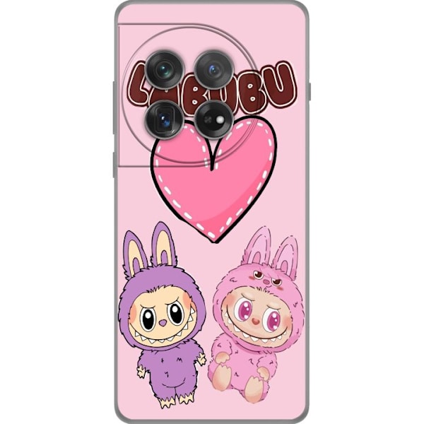 OnePlus 12 Läpinäkyvä kuori Labubu Pink Monster