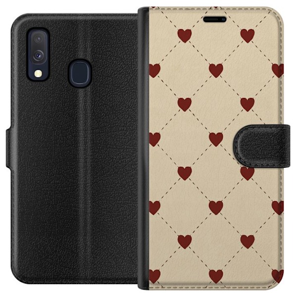 Samsung Galaxy A40 Tegnebogsetui Hjertegitter