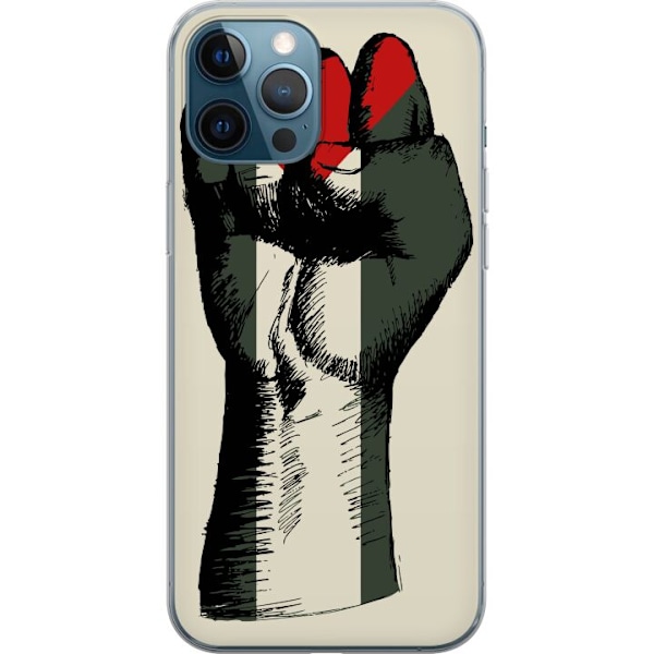 Apple iPhone 12 Pro Gennemsigtig cover Hånd bundet i Palæstinas farver - kraftfuldt symbol for frihedsbevægelsen