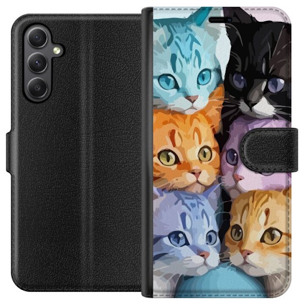 Samsung Galaxy S23 FE Plånboksfodral Färgglada Katter