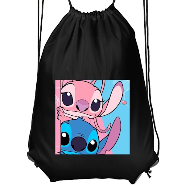 Gympapåse | Lätt Träningsväska för Vuxna Stitch & Angel svart Vuxen