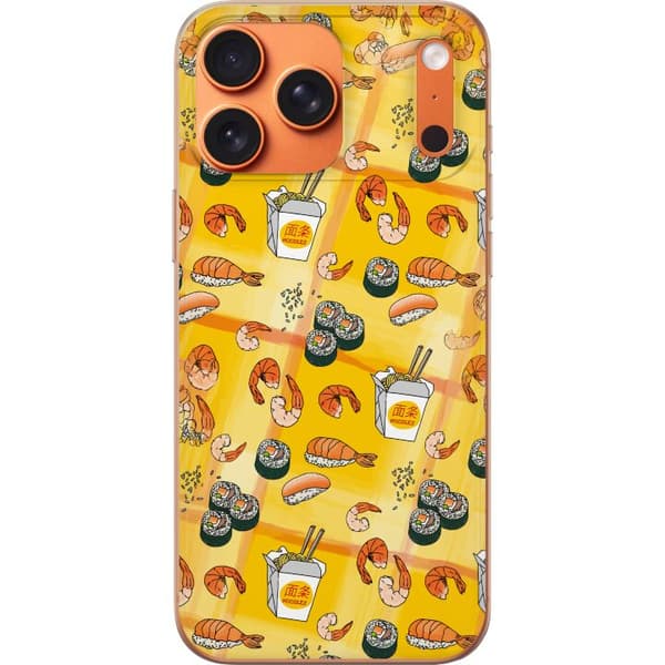 Kompatibelt Mobildeksel til Apple iPhone 17 Pro Max Sushi räkor och nudlar gul