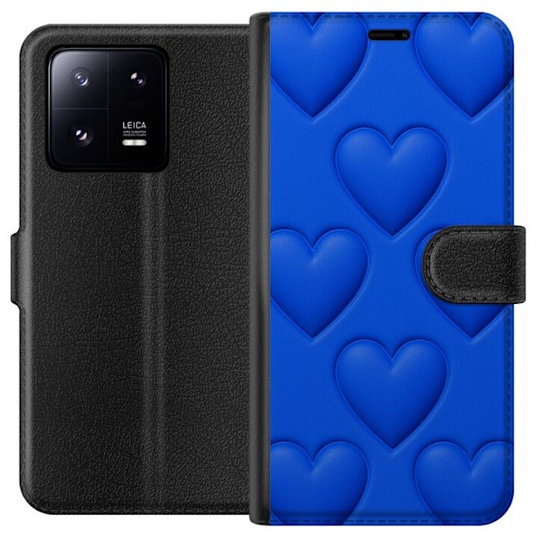 Xiaomi 13 Pro Tegnebogsetui Blå Hjerter