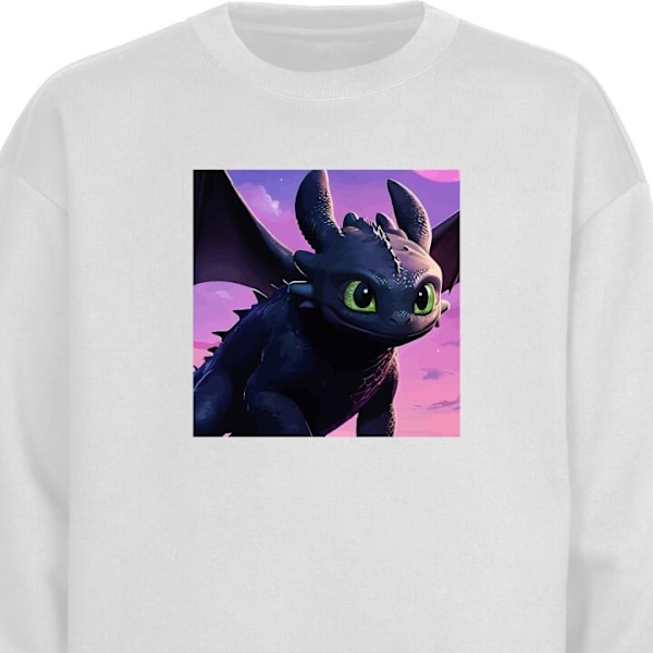 Sweatshirt för Barn | Mjuk & Klassisk Sweatshirt How to Train Your Dragon (Draktränaren) vit one size