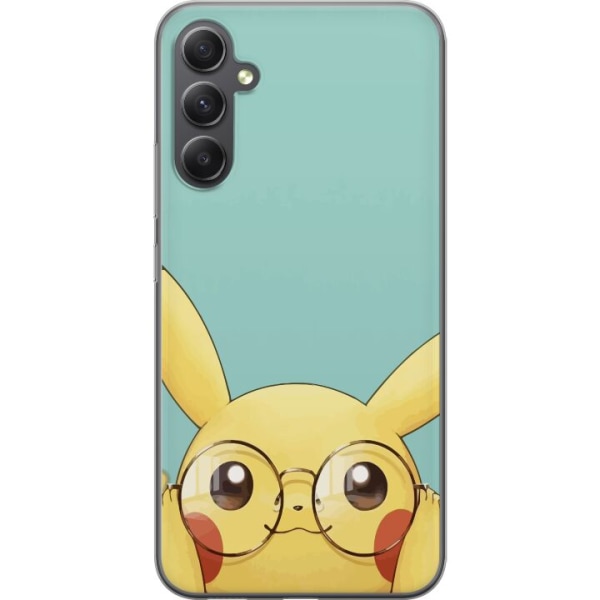 Samsung Galaxy A25 Genomskinligt Skal Pikachu glasögon