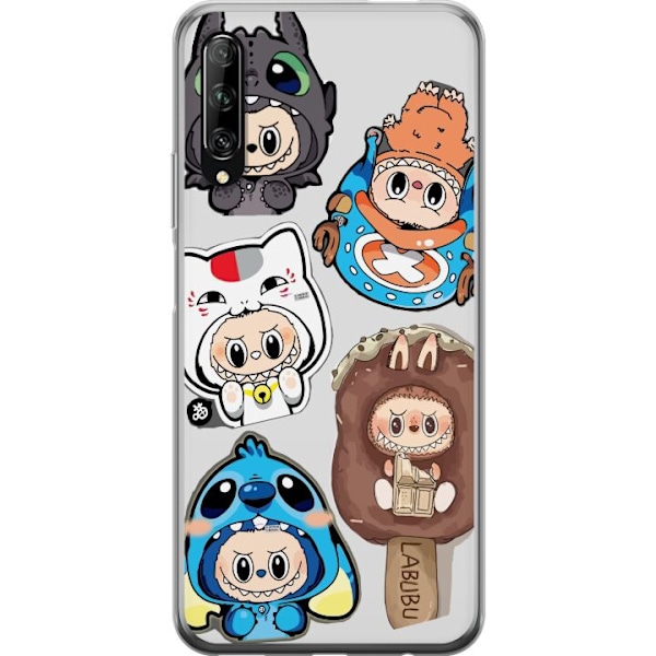 Huawei P smart Pro 2019 Läpinäkyvä kuori Labubu hahmokokoelma - Pop Mart Labubu The Monsters väriluulisessa muotoilussa