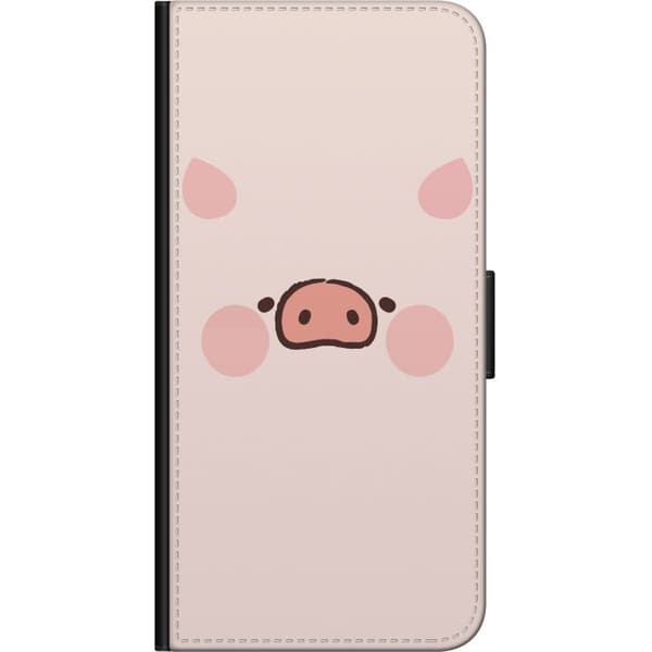 Kompatibel Tegnebogsetui til Samsung Galaxy Note10+ Sødt minimalistisk griseansigt i lyserøde nuancer på lyserød baggrund pink