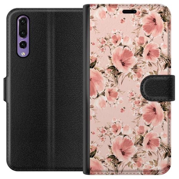 Kompatibel Tegnebogsetui til Huawei P20 Pro Blomster