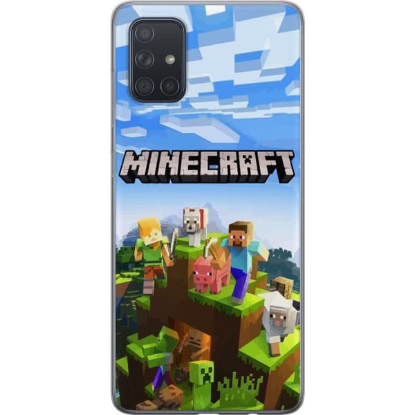 Kompatibelt Mobilskal till Samsung Galaxy A71 Minecraft Creeper block pixel retro spelande