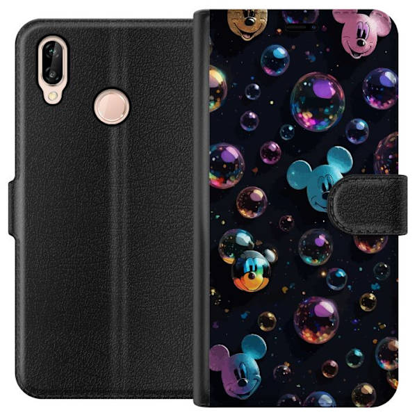 Huawei P20 lite Lompakkokotelo  Mikki Hiiri Disney Kuplat Suunnittelu Hauska Motiivi Suosittu Disney-hahmo Piirrossarja Lasten Klassikko