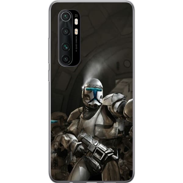 Kompatibelt Mobildeksel til Xiaomi Mi Note 10 Lite Futuristiske pansersoldater med våpen i et mørkt science fiction-miljø grå