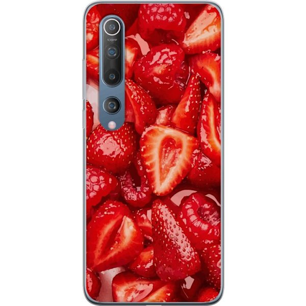 Xiaomi Mi 10 5G Läpinäkyvä kuori Mansikkakuviointi - makea