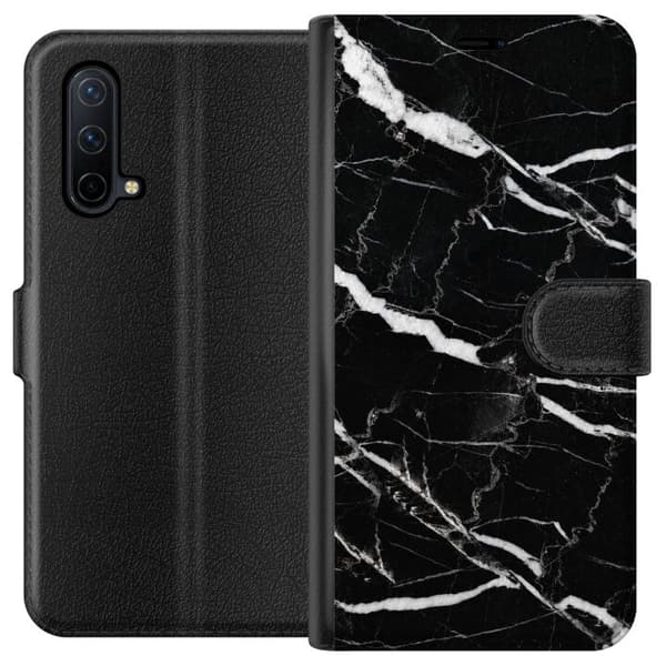 Kompatibel Tegnebogsetui til OnePlus Nord CE 5G Sort marmorgrafik sort