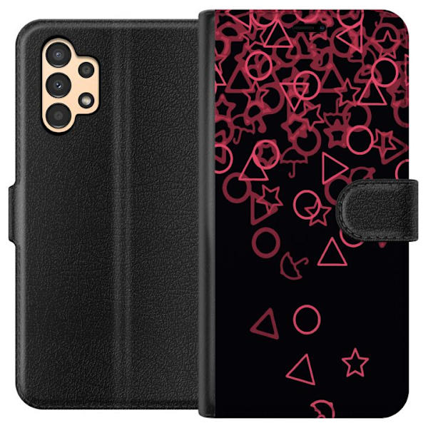 Samsung Galaxy A13 Plånboksfodral Squid Game Ikoner Serie Design Populärt TV Spel Ikoner Grafiskt Motiv Asiatisk Trend Dramaserie