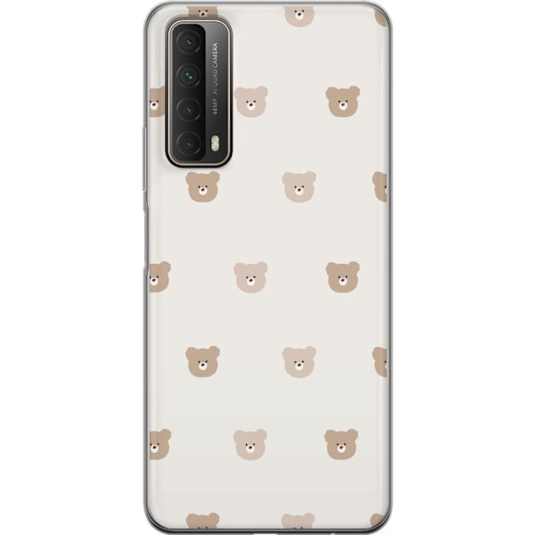 Huawei P smart 2021 Läpinäkyvä kuori Teddy-tausta - söpöt teddykarhut pehmeällä taustalla