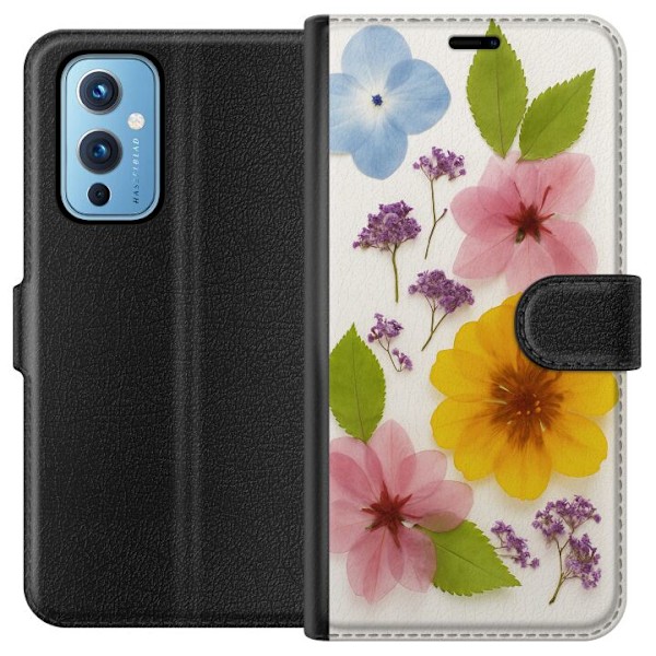 OnePlus 9 Lompakkokotelo Painetut kukat