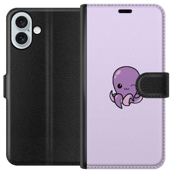 Apple iPhone 16 Plus Tegnebogsetui Purple Octopus