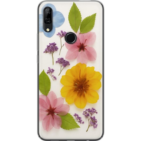 Huawei P Smart Z Genomskinligt Skal Pressade blommor