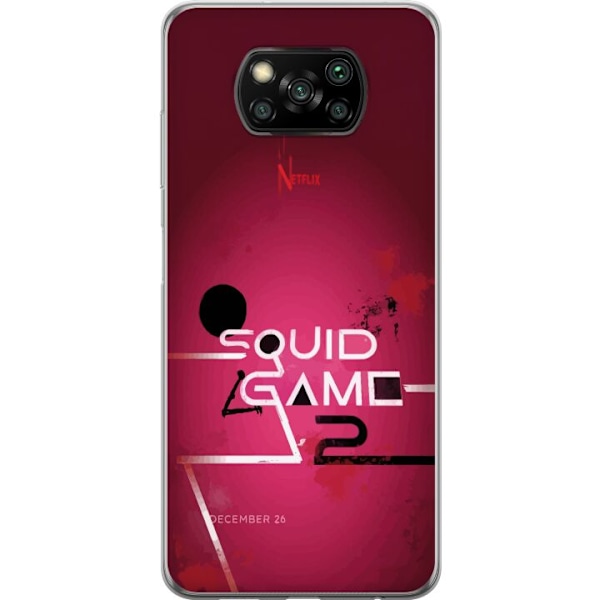 Xiaomi Poco X3 NFC Gjennomsiktig deksel Squid Game 2 - Rød