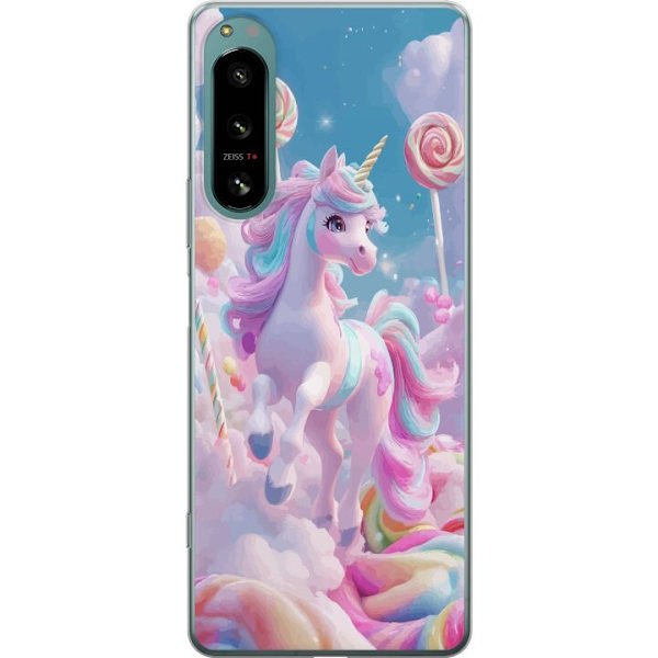 Sony Xperia 5 IV Läpinäkyvä kuori Yksisarvinen Candy Pastel Kawaii Suunnittelu Söpö Suosittu Väri Graafinen Trendi Lapsen Teema Fantasia Taide