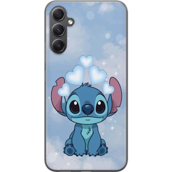 Samsung Galaxy A24 4G Genomskinligt Skal Stitch Hoppande Glädje – Rolig Design för Present