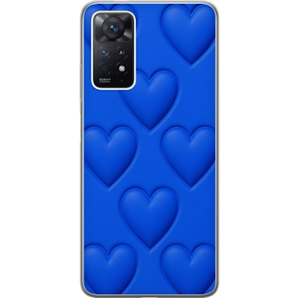 Xiaomi Redmi Note 11 Pro Läpinäkyvä kuori Siniset Sydämet