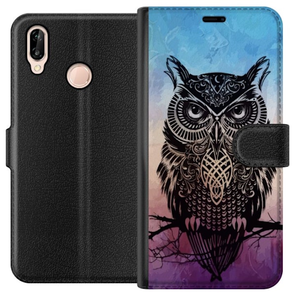 Huawei P20 lite Tegnebogsetui Ugle
