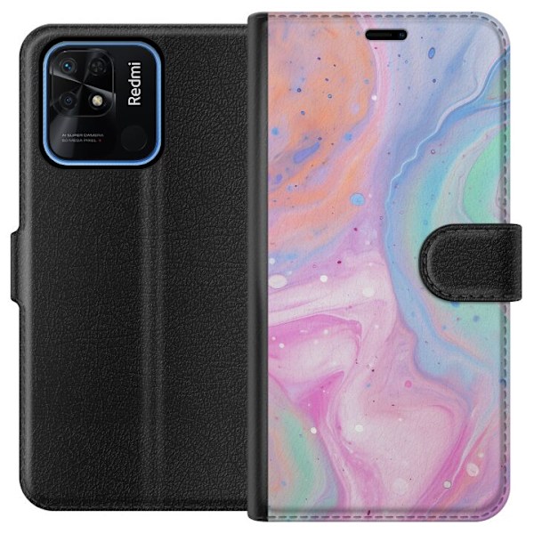 Xiaomi Redmi 10C Lompakkokotelo Pastellimarmori