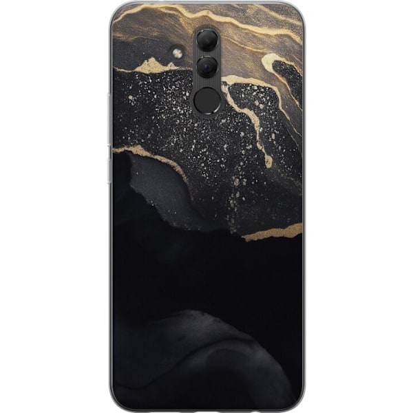 Huawei Mate 20 lite Gennemsigtig cover Sort guld abstrakt