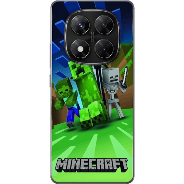 Xiaomi Redmi Note 14 Pro Genomskinligt Skal Minecraft Creeper mobilskal i klassisk grön pixelstil