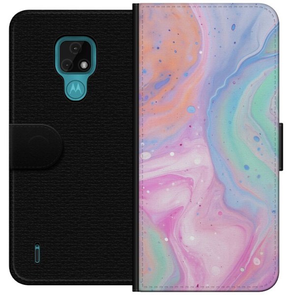 Motorola Moto E7 Tegnebogsetui Pastelmarmor