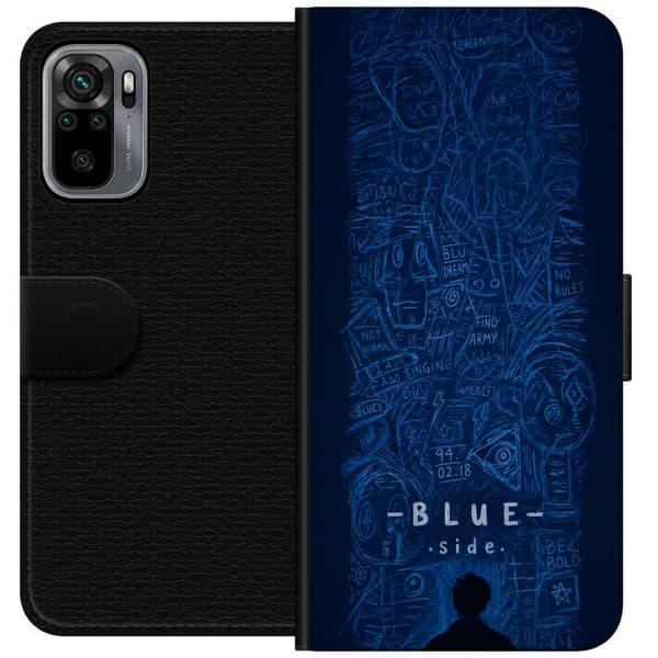 Kompatibelt Plånboksfodral till Xiaomi Redmi Note 10S Blue Side illustration blå