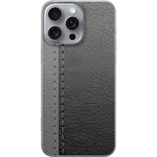 Apple iPhone 16 Pro Max Läpinäkyvä kuori Musta & Harmaa Nahka