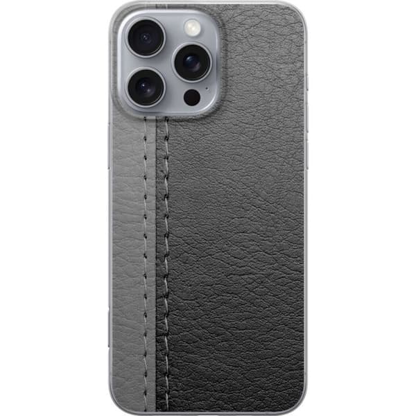 Kompatibelt Mobilskal till Apple iPhone 16 Pro Max Black & Grey Leather