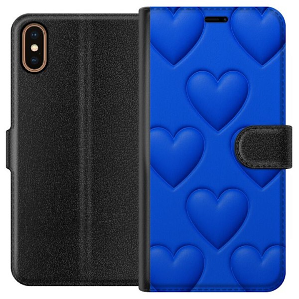 Apple iPhone XS Plånboksfodral Blue Hearts