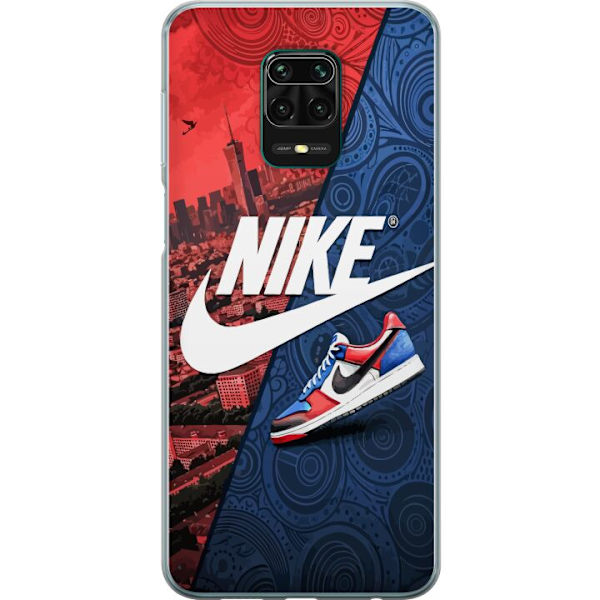 Xiaomi Redmi Note 9 Pro Genomskinligt Skal Nike Logotyp Röd Blå Sneaker Stil Sport Fashion Populärt Swoosh Motiv Träningskläder Grafisk Ikon