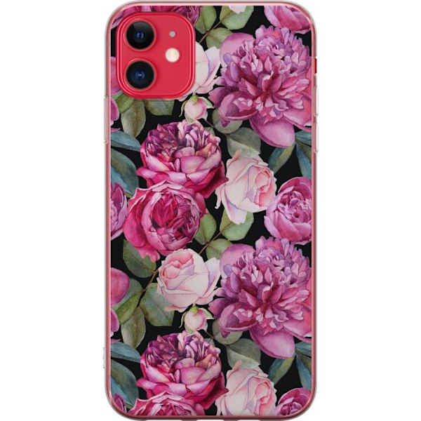 Apple iPhone 11 Genomskinligt Skal Blommor