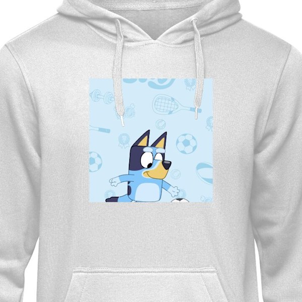 Hoodie för Vuxen | Bekväm Huvtröja Bluey grå XL